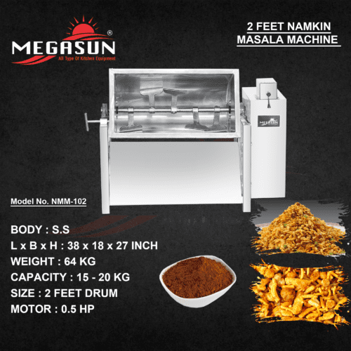 Namkeen Masala Mixing Machine 2 Feet Drum Size - Image 2