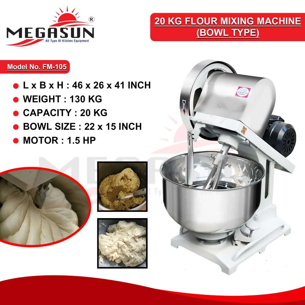 20 KG Flour Mixing Machine Bowl Type