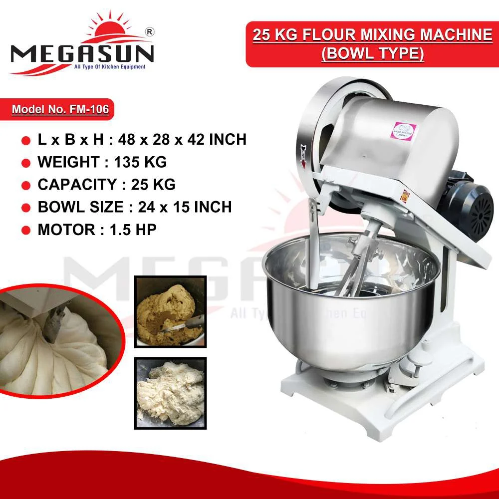 25 KG Flour Mixing Machine Bowl Type